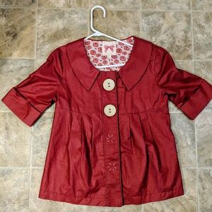 Anthropologie Hearts & Arrows Red Blouse Small